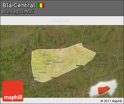 Satellite 3D Map of Bla-Central, darken
