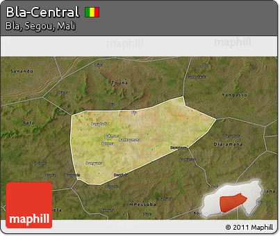 Satellite 3D Map of Bla-Central, darken