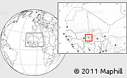 Blank Location Map of Bla-Central, highlighted grandparent region, within the entire country