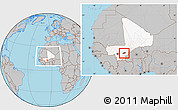 Gray Location Map of Bla-Central, highlighted country, highlighted parent region, within the entire country