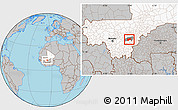 Gray Location Map of Bla-Central, highlighted country, highlighted parent region