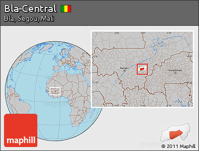 Gray Location Map of Bla-Central, highlighted parent region