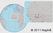 Gray Location Map of Bla-Central, highlighted parent region, highlighted grandparent region, within the entire country