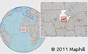 Gray Location Map of Bla-Central, highlighted parent region, highlighted grandparent region, hill shading