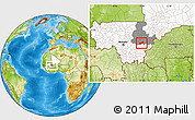 Physical Location Map of Bla-Central, highlighted country, highlighted grandparent region