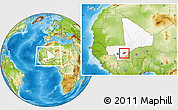 Physical Location Map of Bla-Central, highlighted country, highlighted parent region, within the entire country