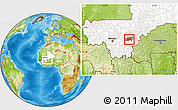 Physical Location Map of Bla-Central, highlighted country, highlighted parent region