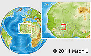 Physical Location Map of Bla-Central, highlighted grandparent region, within the entire country