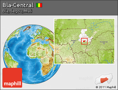 Physical Location Map of Bla-Central, highlighted grandparent region