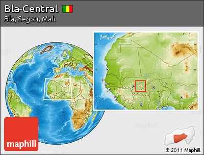 Physical Location Map of Bla-Central, highlighted parent region, within the entire country