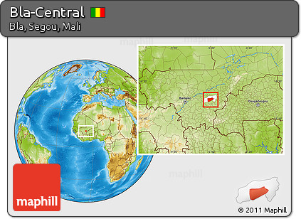 Physical Location Map of Bla-Central, highlighted parent region