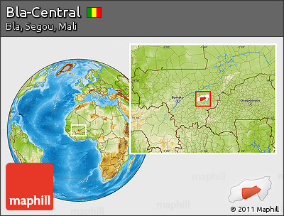 Physical Location Map of Bla-Central, highlighted parent region