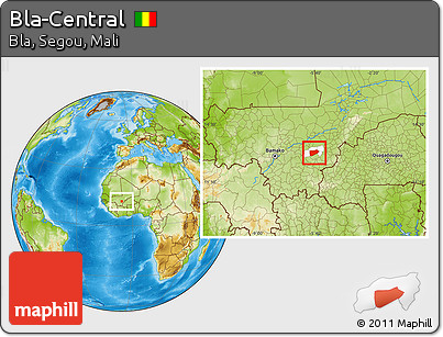 Physical Location Map of Bla-Central, highlighted parent region