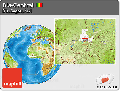 Physical Location Map of Bla-Central, highlighted parent region, highlighted grandparent region