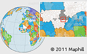 Political Location Map of Bla-Central, highlighted country, highlighted grandparent region