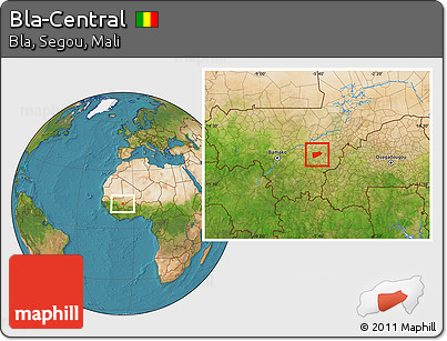 Satellite Location Map of Bla-Central