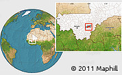 Satellite Location Map of Bla-Central, highlighted country, highlighted parent region