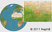 Satellite Location Map of Bla-Central, highlighted parent region