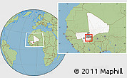 Savanna Style Location Map of Bla-Central, highlighted country, highlighted grandparent region, within the entire country