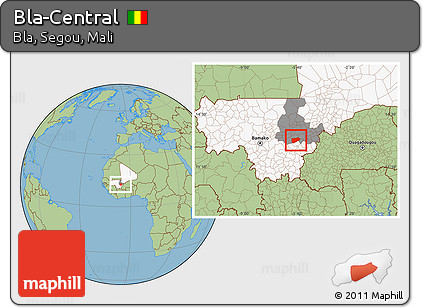 Savanna Style Location Map of Bla-Central, highlighted country, highlighted grandparent region