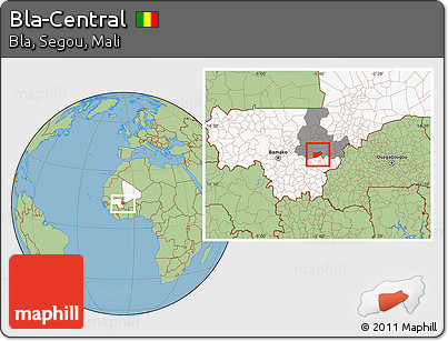 Savanna Style Location Map of Bla-Central, highlighted country, highlighted grandparent region