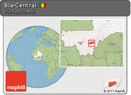 Savanna Style Location Map of Bla-Central, highlighted country, highlighted parent region