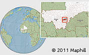 Savanna Style Location Map of Bla-Central, highlighted country, highlighted parent region, hill shading