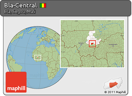 Savanna Style Location Map of Bla-Central, highlighted grandparent region