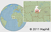 Savanna Style Location Map of Bla-Central, highlighted parent region, highlighted grandparent region, hill shading
