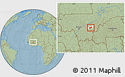 Savanna Style Location Map of Bla-Central, highlighted parent region, hill shading