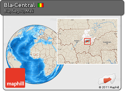 Shaded Relief Location Map of Bla-Central, highlighted parent region, highlighted grandparent region