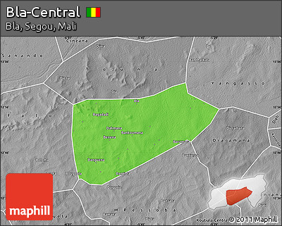 Political Map of Bla-Central, desaturated