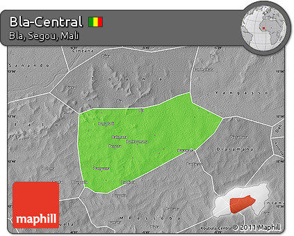 Political Map of Bla-Central, desaturated