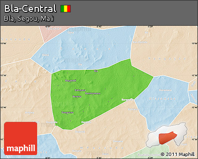 Political Map of Bla-Central, lighten