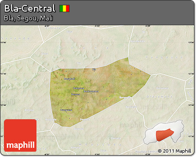 Satellite Map of Bla-Central, lighten