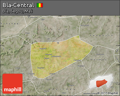 Satellite Map of Bla-Central, semi-desaturated