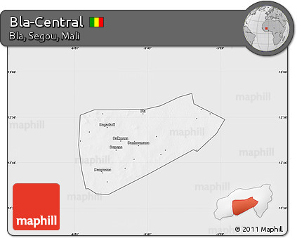 Silver Style Map of Bla-Central, single color outside