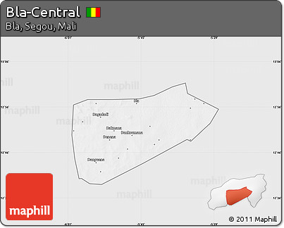 Silver Style Map of Bla-Central, single color outside
