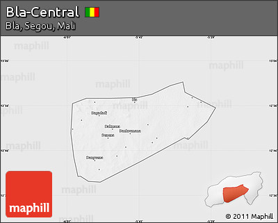 Silver Style Map of Bla-Central, single color outside
