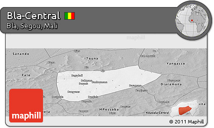 Gray Panoramic Map of Bla-Central