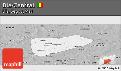 Gray Panoramic Map of Bla-Central