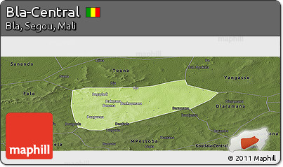 Physical Panoramic Map of Bla-Central, darken