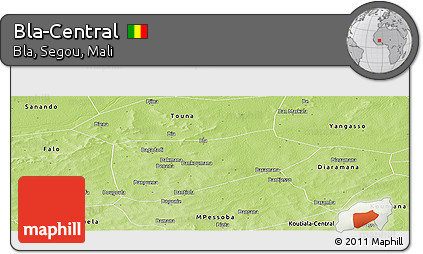 Physical Panoramic Map of Bla-Central
