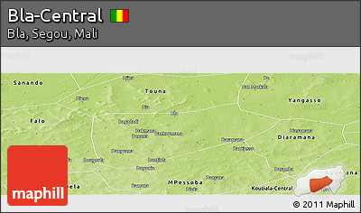 Physical Panoramic Map of Bla-Central