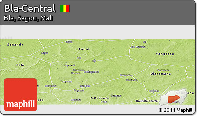 Physical Panoramic Map of Bla-Central