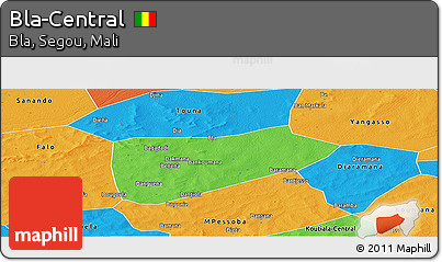 Political Panoramic Map of Bla-Central