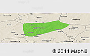 Political Panoramic Map of Bla-Central, shaded relief outside