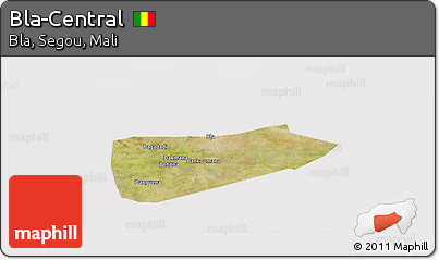 Satellite Panoramic Map of Bla-Central, cropped outside