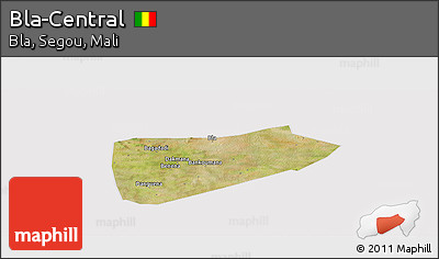 Satellite Panoramic Map of Bla-Central, cropped outside