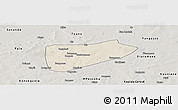 Shaded Relief Panoramic Map of Bla-Central, semi-desaturated